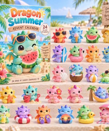 2026 Summer Dragon Charm Countdown - 24 Sunny Dragon Acrylic Charms, Limited Edition Seasonal Advent Gift For Fans & Collectors