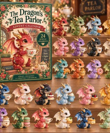 2026 Dragon Tea Parlor Advent - 24 Tea-Themed Acrylic Charms, Elegant Countdown Calendar, Collectible Asian Tea Room Inspired Gift
