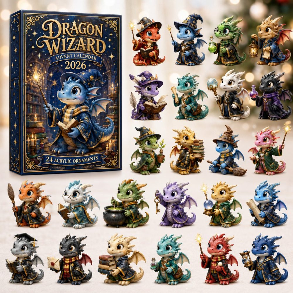 2026 Dragon Wizard Advent Calendar - 24-Day Magical Acrylic Charms, Fantasy Countdown Gift For Kids And Fans
