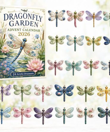 Dragonfly Garden Countdown Calendar 2026 - 24-Day Acrylic Charms, Garden-Themed Advent Gift, Bee & Bug Lover Keepsake