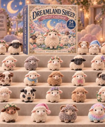 24-Day Holiday Countdown Calendar With 24 Acrylic Charms — Dreamland Sheep Sleepy Scenes, Cozy Christmas Gift For Kids 2026