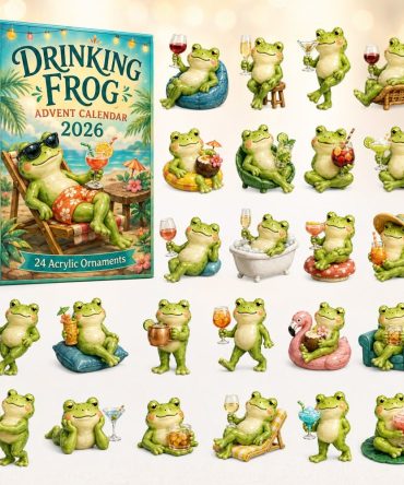 Drinking Frog Party Countdown Calendar 2026 - 24-Day Acrylic Charms, Funny Frog-Themed Advent Gift For Party Lovers & Bar Decor