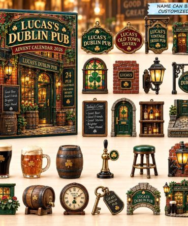 2026 Dublin Pub Countdown Calendar — 24 Acrylic Pub Charm Surprises, Dublin-Themed Beer & Whiskey Gift For Pub Lovers
