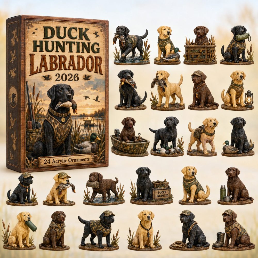 2026 Duck Hunting Labrador Countdown Calendar — 24 Outdoor-Themed Acrylic Charms, Gift For Hunters & Retriever Fans