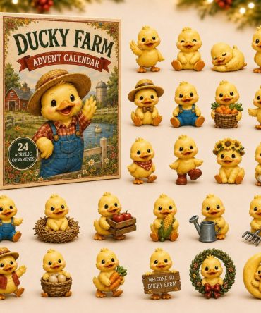 2026 Ducky Farm Countdown Calendar - 24-Day Acrylic Charm Set, Cute Collectible Gift For Kids And Baby Shower