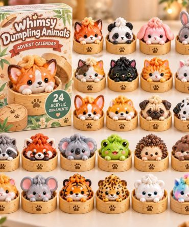 24 Dumpling Animals Advent Calendar 2026 — Collectible Acrylic Animal Charms Countdown, Perfect Holiday Gift For Kids