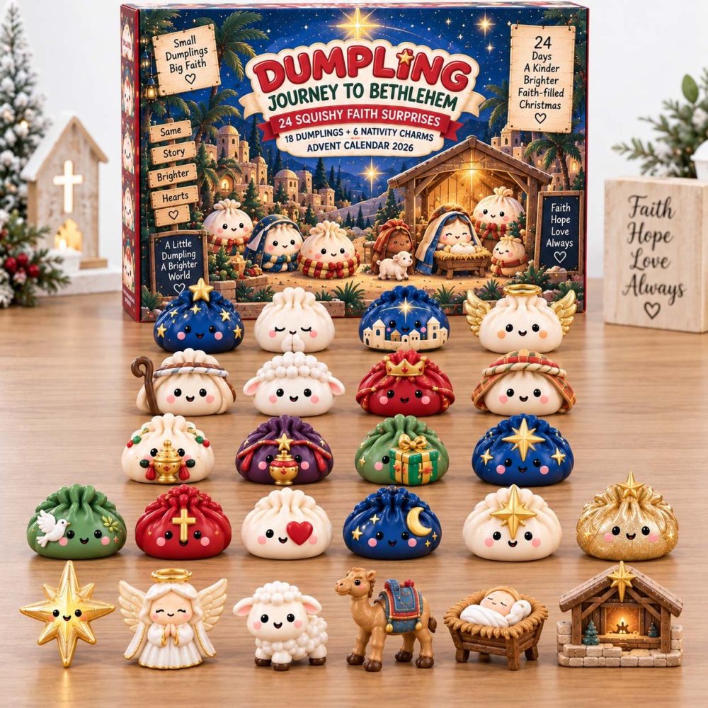Dumpling Bethlehem Journey 2026 Holiday Countdown Calendar — 24-Day Acrylic Charm Advent With Nativity-Inspired Dumpling Scenes
