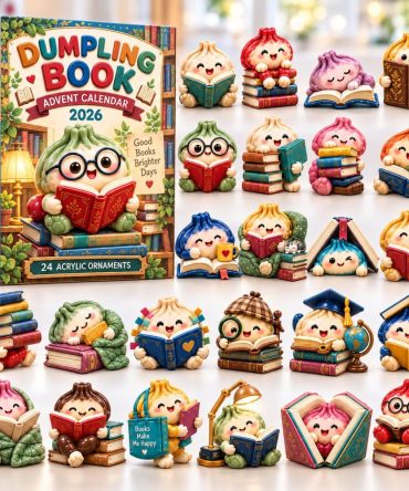 Dumpling Book Lover Advent Calendar - 24-Day Acrylic Charm Collection, Cozy Reading & Holiday Countdown Gift For Foodies