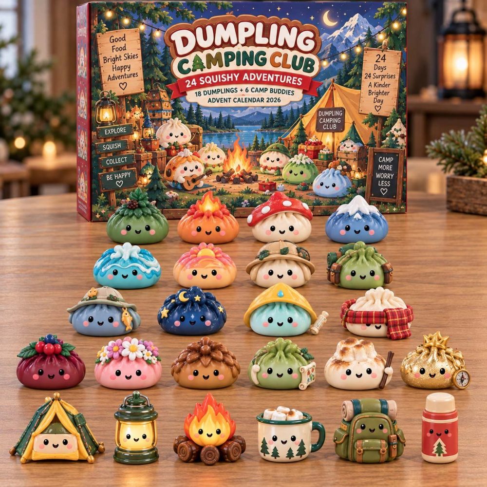 Dumpling Camping Club 2026 Holiday Countdown Calendar — 24-Day Acrylic Charm Advent With Outdoor-Themed Dumpling Collectibles