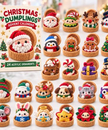Dumpling Christmas Countdown Collection — 24 Festive Acrylic Charms Advent Calendar For Merry Holiday Decorating & Gift Giving