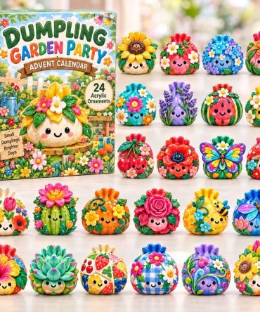 Dumpling Garden Party Advent Calendar 2026 — 24-Day Whimsical Acrylic Dumpling & Garden Charm Set For Foodie Celebrations