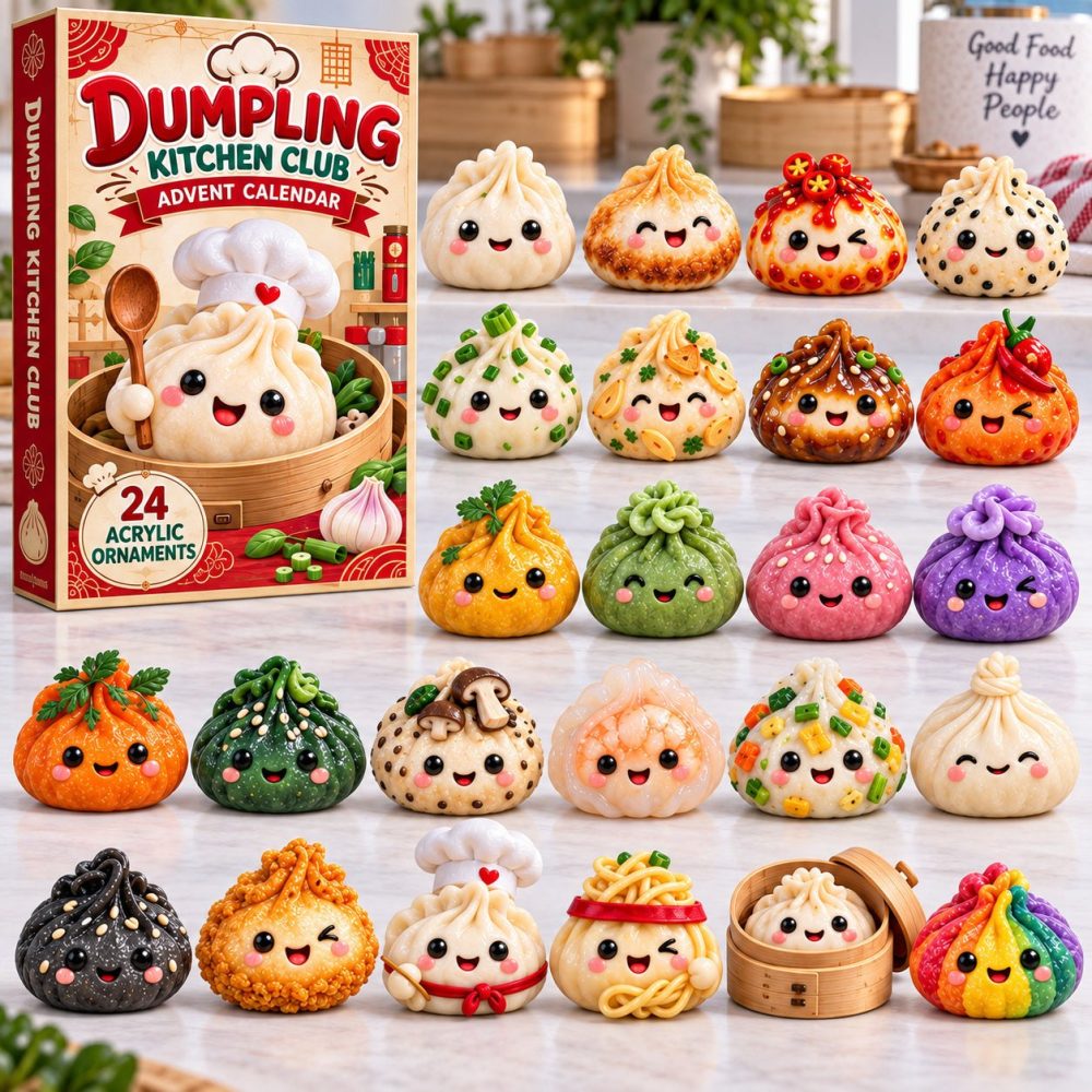 Dumpling Kitchen Countdown Calendar — 24-Day Culinary-Themed Acrylic Charms For Foodies, Home Cooks & Cute Collectors