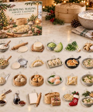 24-Day Dumpling Making Advent Calendar — Acrylic Food Charms Set For Diy Jewelry, Cooking Enthusiasts & Unique Holiday Gifts