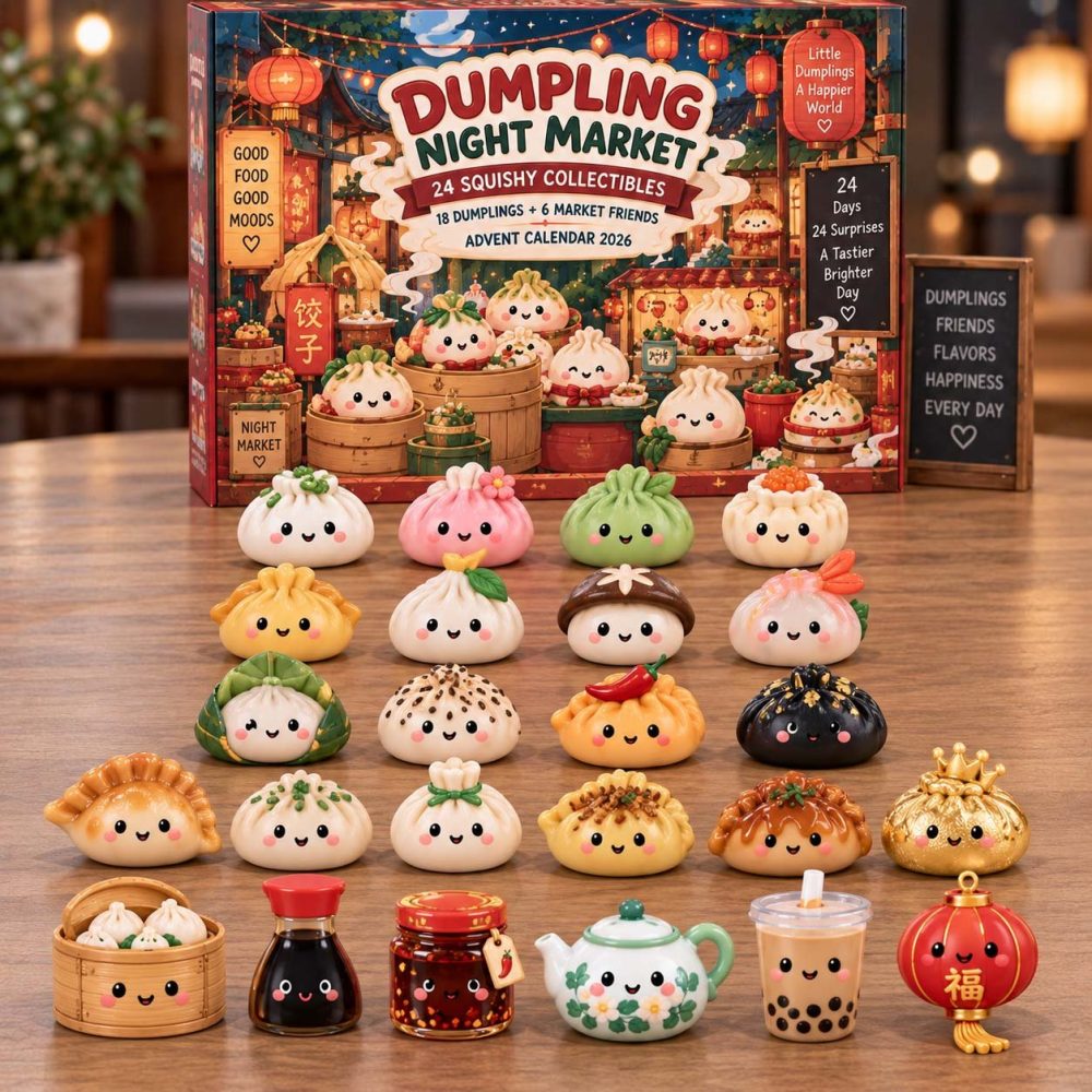 Dumpling Night Market 2026 Holiday Countdown Calendar — 24-Day Acrylic Charm Advent With Street-Food Inspired Cute Collectibles