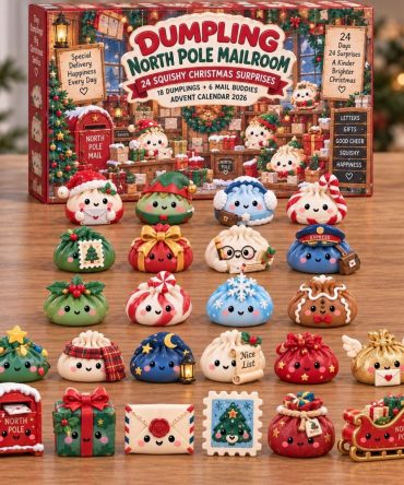 Dumpling North Pole 2026 Holiday Countdown Calendar — 24-Day Acrylic Charm Advent With Cute Dumpling Characters & Festive Icons