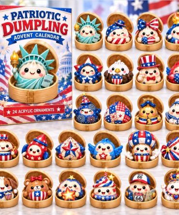 Patriotic Dumpling Countdown Calendar — 24-Day Americana Acrylic Charms For Holiday Celebrations, Gifts & Collector Displays