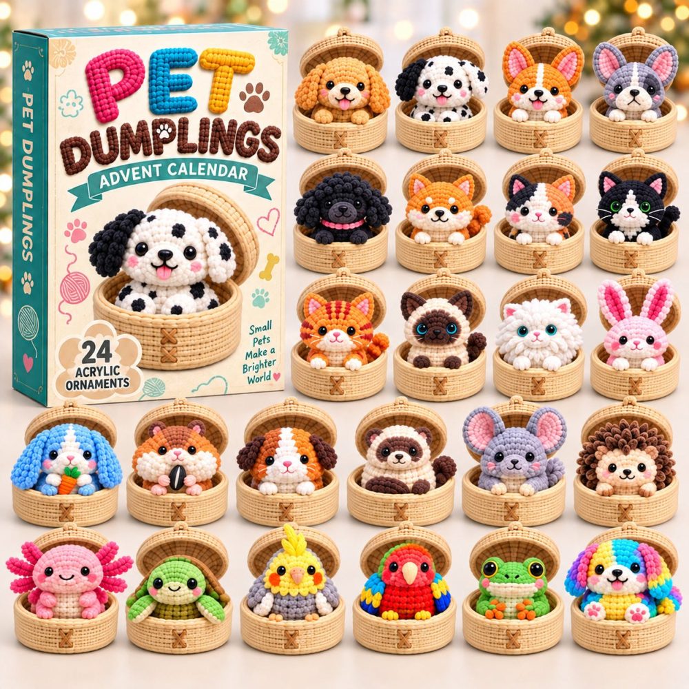 Dumpling Pet Parade Advent Calendar — 24 Adorable Pet-Themed Acrylic Charms For A Cute Holiday Countdown & Giftable Surprise