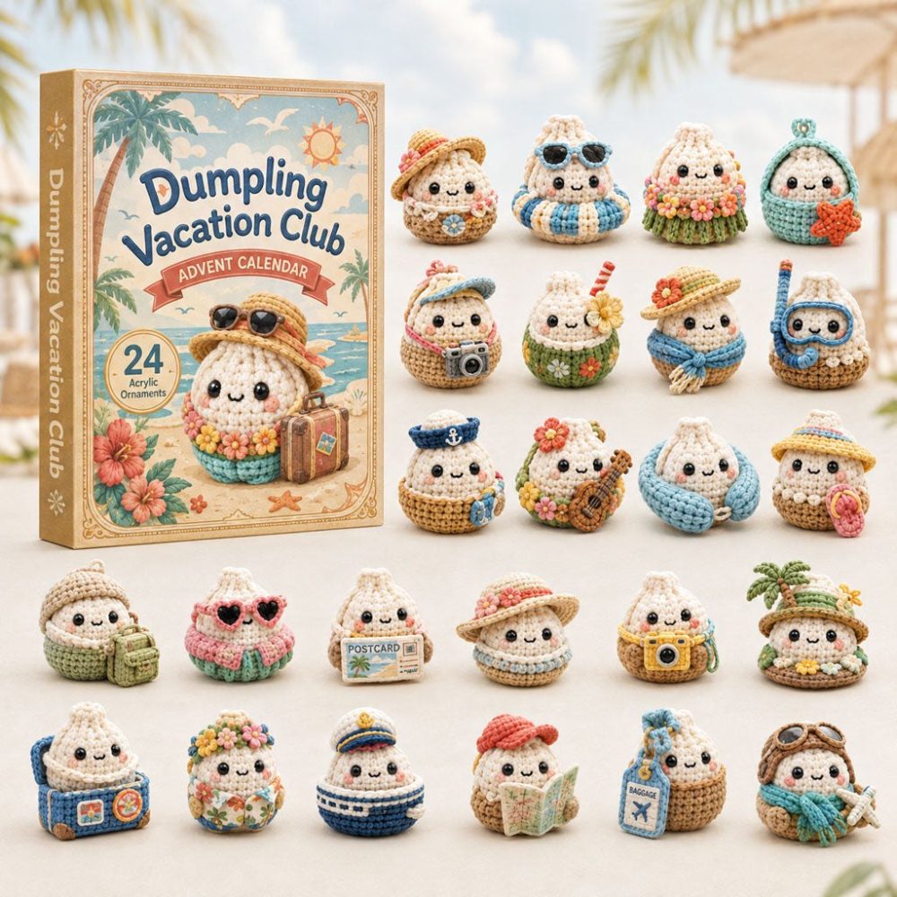 Dumpling Vacation Club Advent 2026 — 24-Day Cute Dumpling Charms Countdown, Fun Holiday Gift For Fans