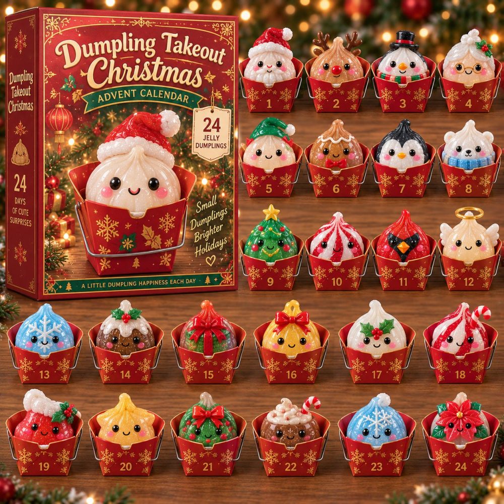 2026 Dumpling Wonderland Advent Calendar - 24 Cute Acrylic Charms, Whimsical Kawaii Countdown, Perfect Stocking Stuffer & Gift