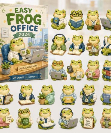 Easy Frog Office Countdown Calendar 2026 - 24-Day Acrylic Charms, Cute Desk Advent Gift, Office Decor & Motivational Token