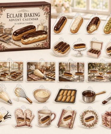 Éclair Baking Countdown Set — 24 Acrylic Patisserie Charms, Elegant Holiday Gift For Pastry Lovers & Home Chefs