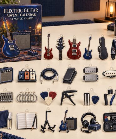 Electric Guitar 24-Day Rock Countdown - High-Energy Acrylic Charm Set With 24 Mini Guitar Designs For Musicians, Fans & Bold Holiday Gifts