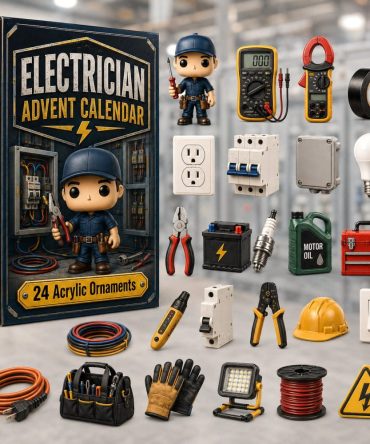 2026 Electrician Advent Calendar — 24-Day Countdown With Precision Acrylic Charms, Tool-Themed Surprises For Tradespeople & Gift Seekers