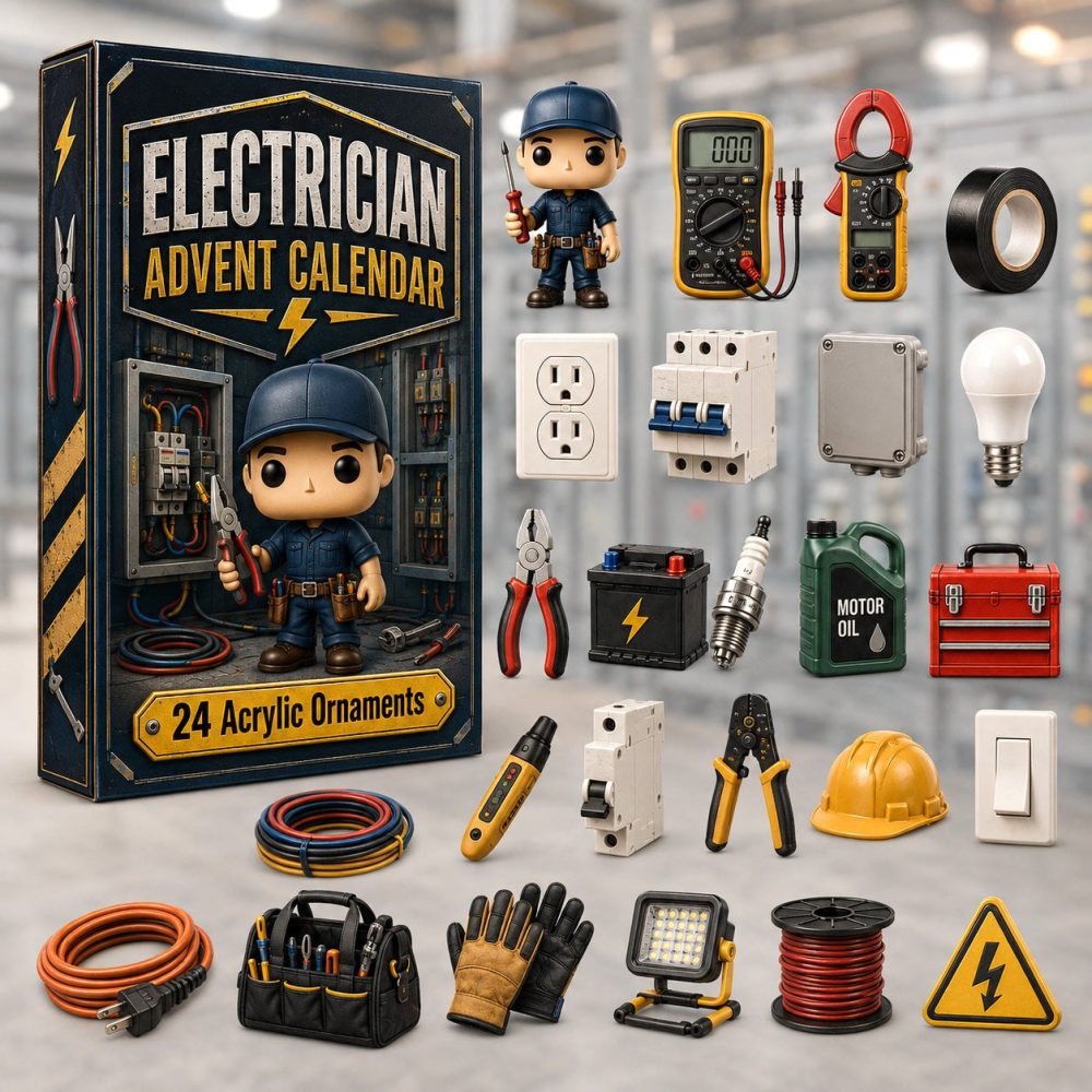 2026 Electrician Advent Calendar — 24-Day Countdown With Precision Acrylic Charms, Tool-Themed Surprises For Tradespeople & Gift Seekers