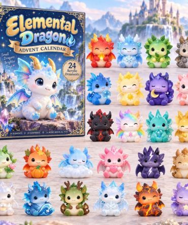 2026 Crystal Elemental Dragon Charm Countdown - 24 Sparkling Fantasy Acrylic Dragons, Collectible Advent Set For Fans