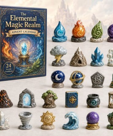 Elemental Magic Realm Advent Calendar 2026 — 24 Fantasy Acrylic Charms, Enchanting Countdown For Magic Fans & Gamers
