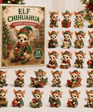 Elf Chihuahua Christmas Countdown 2026 — 24-Day Acrylic Chihuahua Charms, Cute Festive Pet Lover Advent Gift