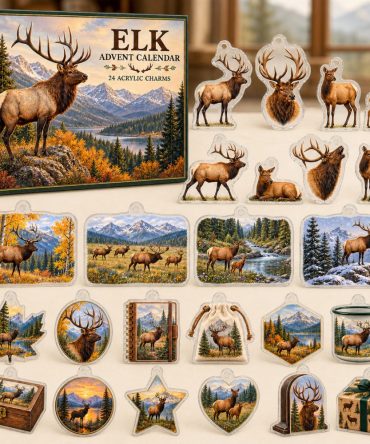 24-Day Elk Charm Countdown: Majestic Forest Acrylic Wildlife Charms — Giftable Collectible Set For Hunters, Hikers & Nature Lovers