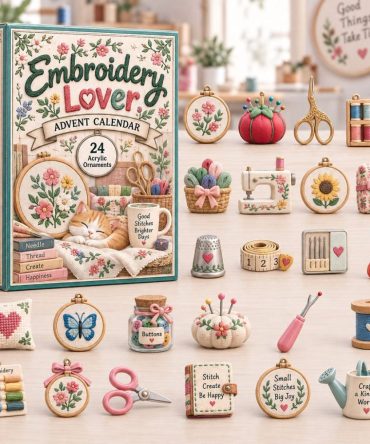 Embroidery Lover 2026 Advent Calendar — 24-Day Craft Countdown With Delicate Acrylic Stitching Charms, Perfect Gift For Needleworkers