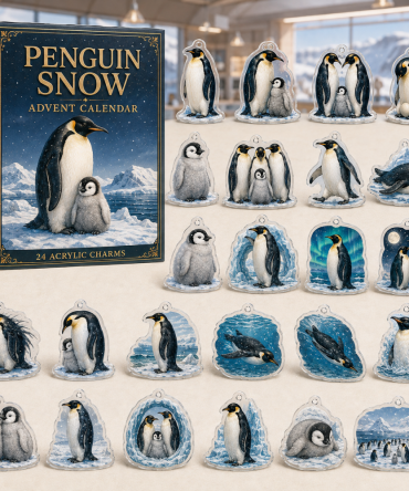 Emperor Penguin Snow Countdown — 24 Acrylic Charm Advent Calendar For Wildlife Lovers & Winter Decor