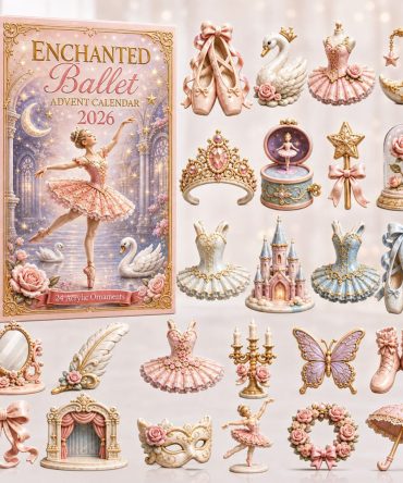 Enchanted Ballet Dance Countdown Calendar 2026 - 24-Day Acrylic Charms, Ballet-Themed Advent Gift For Dancers & Dance Moms