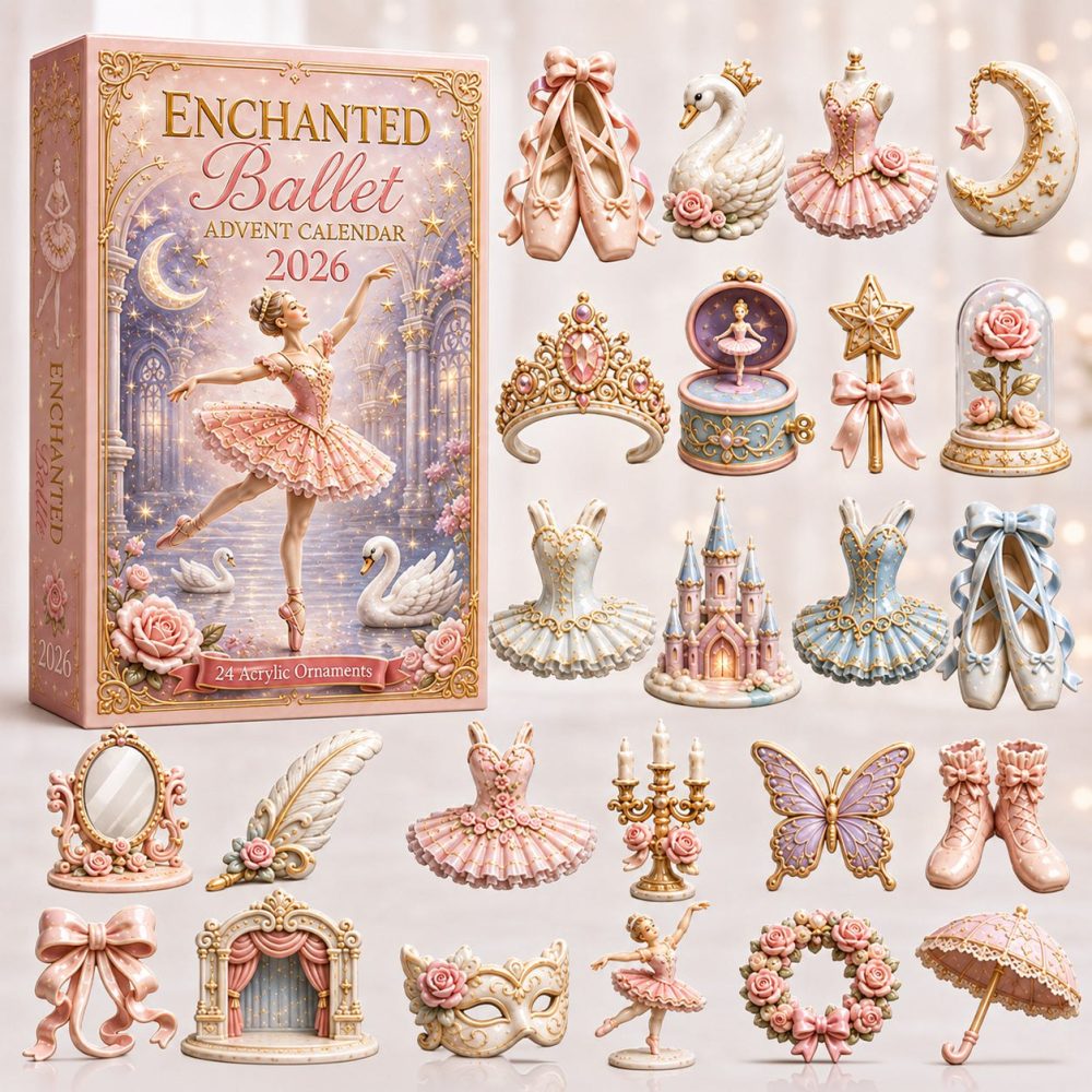 Enchanted Ballet Dance Countdown Calendar 2026 - 24-Day Acrylic Charms, Ballet-Themed Advent Gift For Dancers & Dance Moms