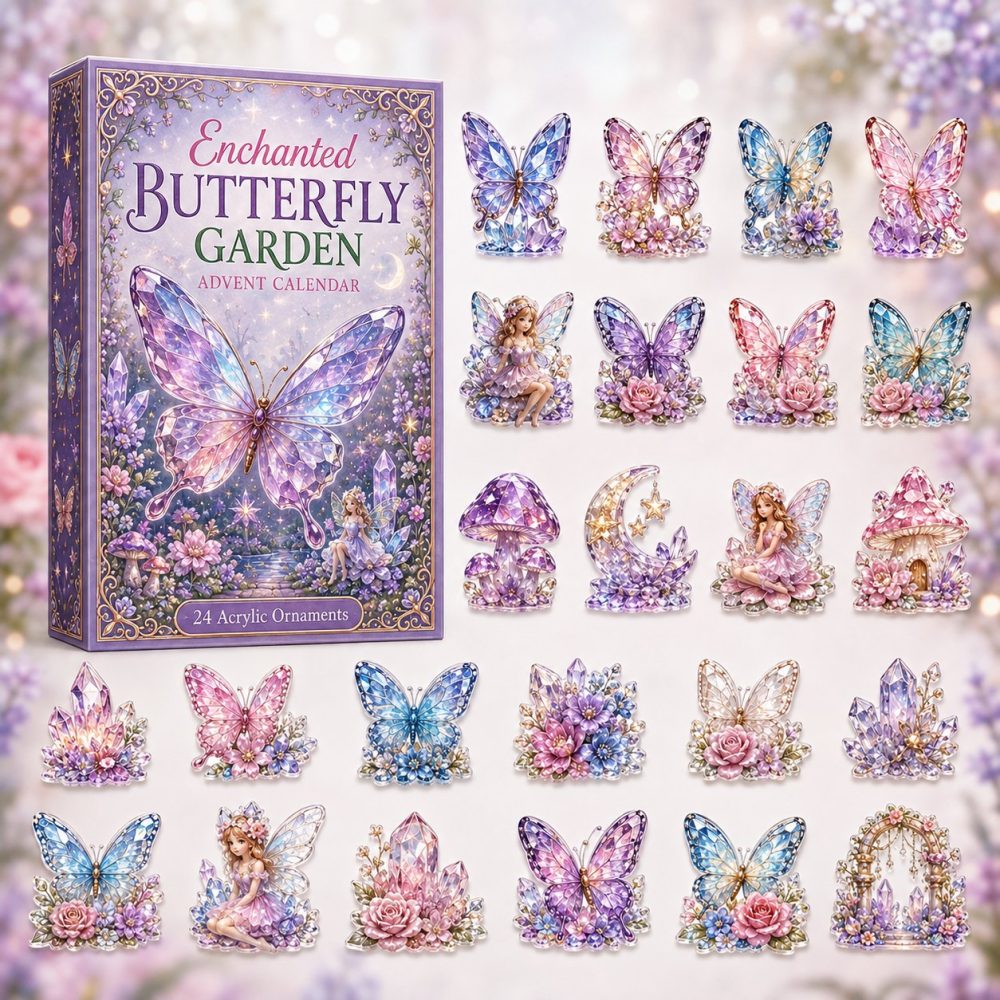 Butterfly Garden 2026 Advent Calendar — 24 Acrylic Charms, Magical Wings Countdown, Floral Holiday Gift & Collector'S Keepsake