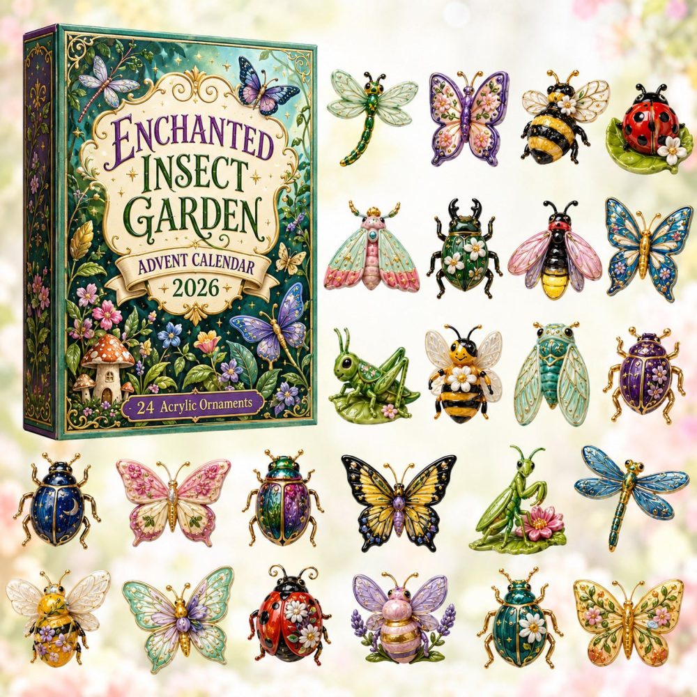 Enchanted Insect Garden Countdown Calendar 2026 - 24-Day Acrylic Charm Advent, Botanical & Bug-Themed Gifts For Nature Lovers
