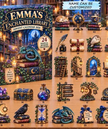 Enchanted Library 24-Day Booklover Countdown - Acrylic Book Charms & Literary Surprises For Readers, Cozy Holiday Gift