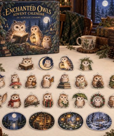 Enchanted Owls 24-Day Magic Countdown Calendar — 24 Acrylic Owl Charms, Ideal Gift For Nature Lovers & Nightbird Fans