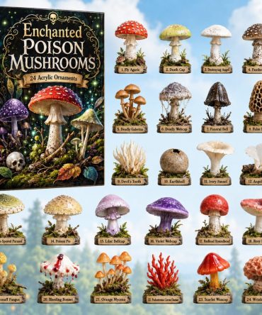 Enchanted Poison Mushroom Countdown Calendar 2026 - 24-Day Acrylic Charms, Witchy Home Decor Advent Gift & Collector'S Item