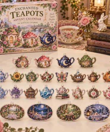 Cozy 24-Day Enchanted Teapots Charm Countdown — 24 Acrylic Mini Teapot Ornaments, Perfect Daily Surprises For Tea Lovers & Holiday Gifts
