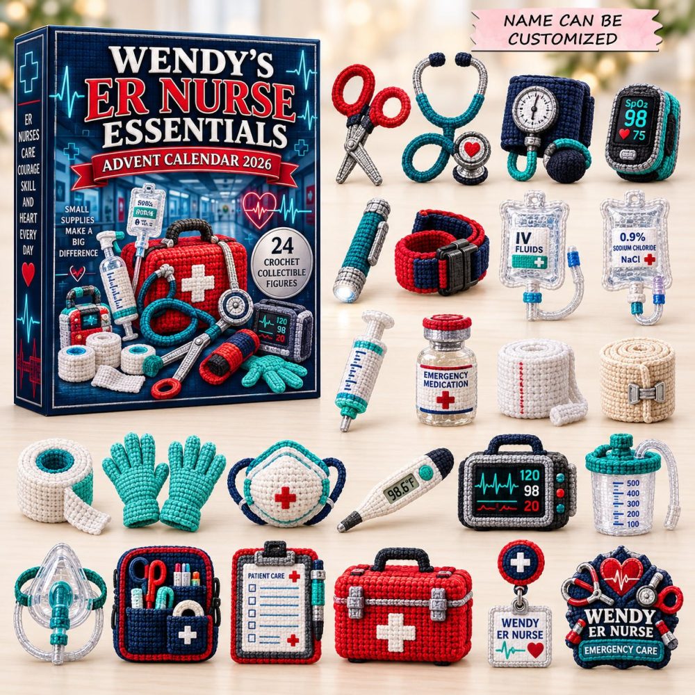 2026 Er Nurse Advent Calendar — 24-Day Emergency Room Countdown With Medical Acrylic Charms, Thoughtful Holiday Gift