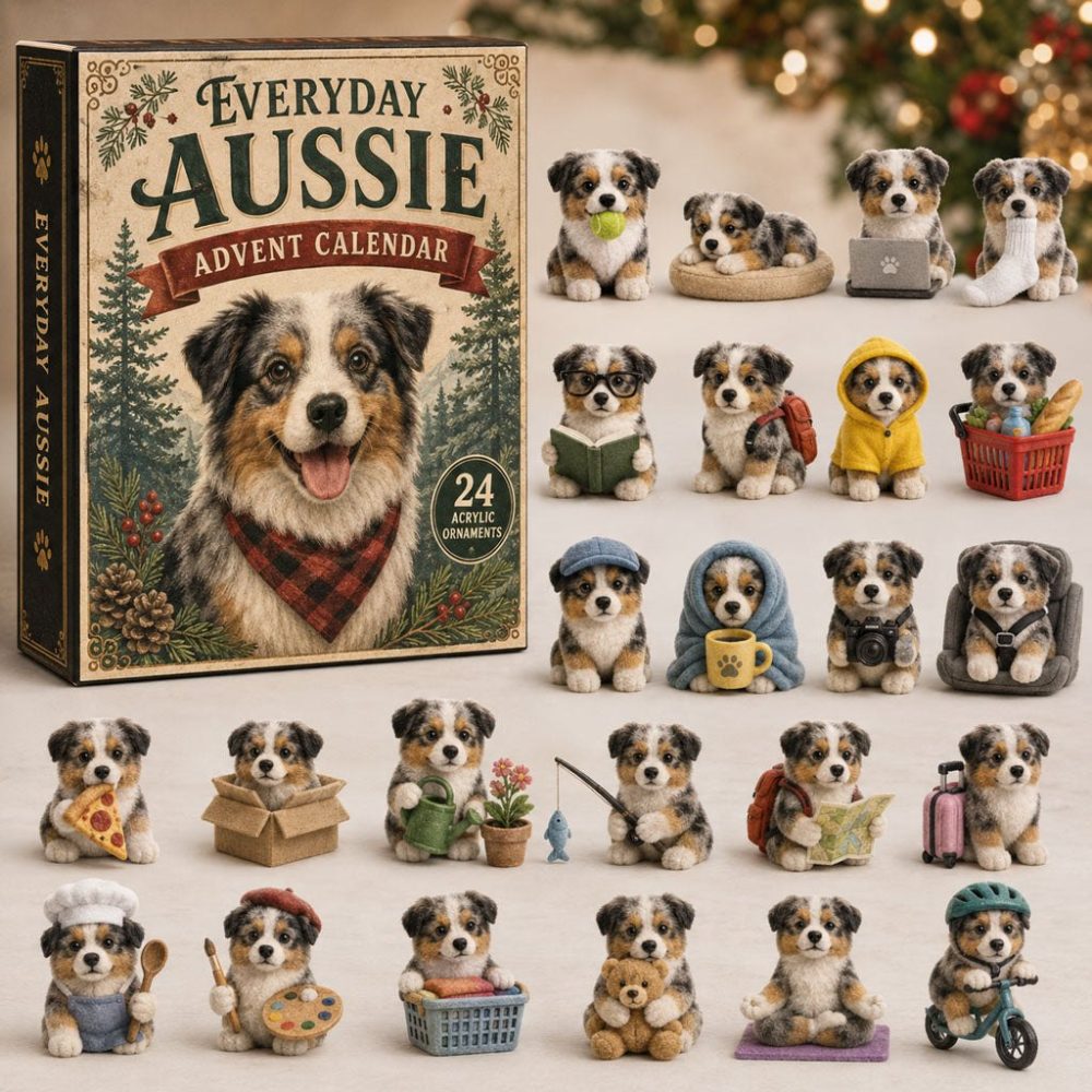 Everyday Aussie Dog Advent Calendar 2026 — 24-Adorable Acrylic Australian Shepherd Charms, Perfect Dog Lover Gift