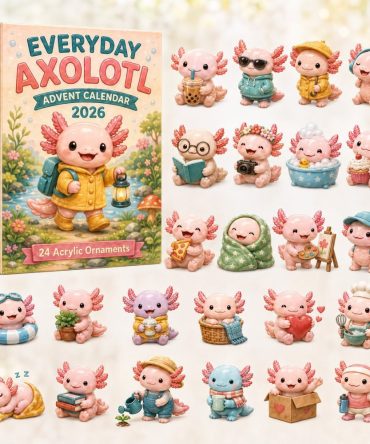 Everyday Axolotl Advent Calendar 2026 — 24-Day Acrylic Charm Countdown, Unique Axolotl Gifts & Collectible Aquatic Creature Keepsakes