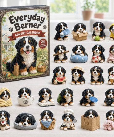 2026 Everyday Berner Advent Calendar – 24-Day Acrylic Charms Countdown, Bernese Dog Lover Collectible Keepsakes