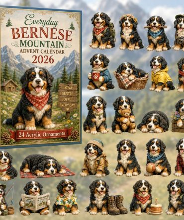 2026 Everyday Bernese Mountain Advent Calendar – 24-Day Acrylic Charms Countdown, Rustic Berner Collectible Ornaments