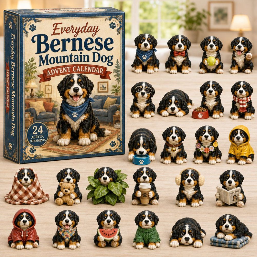 2026 Everyday Bernese Mountain Dog Advent Calendar – 24-Day Acrylic Charms Countdown, Large Dog Fan Gift Set