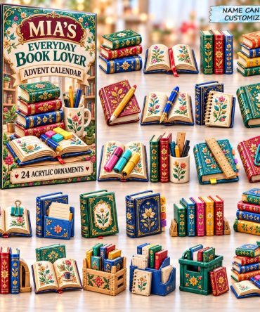 2026 Everyday Book Lover Countdown - 24-Day Bookish Acrylic Charm Advent Calendar, Daily Literary Gifts For Readers