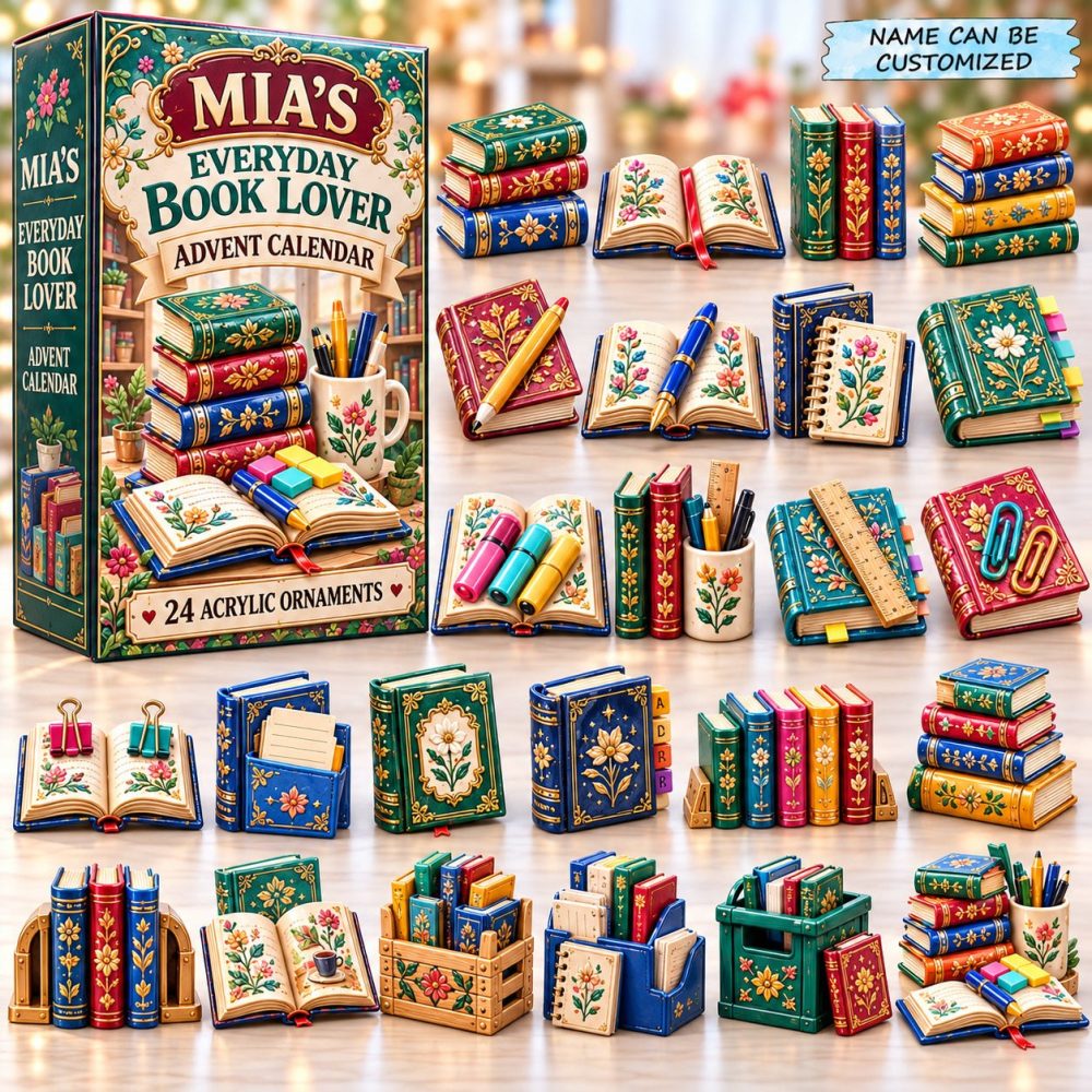 2026 Everyday Book Lover Countdown - 24-Day Bookish Acrylic Charm Advent Calendar, Daily Literary Gifts For Readers